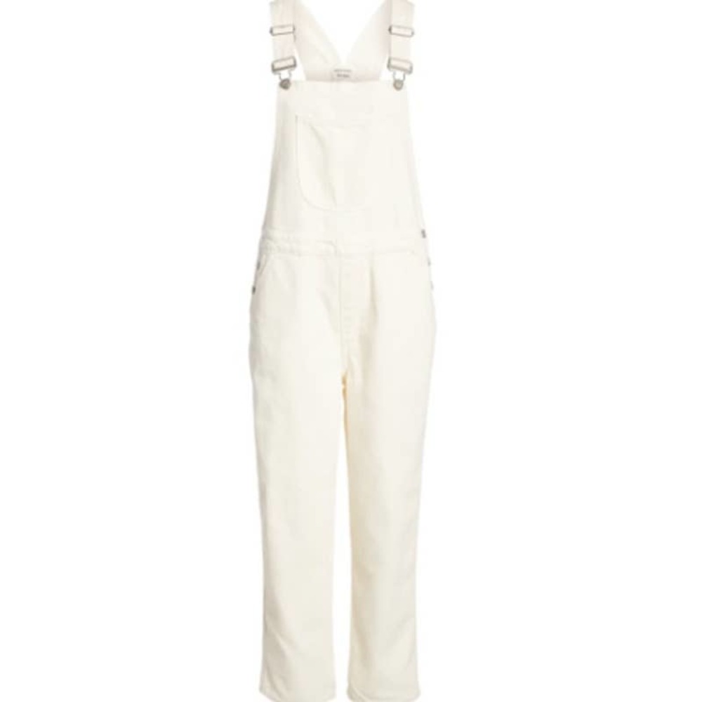 NEW REFORMATION Overalls Ivory Smith Denim Women's Sz 12